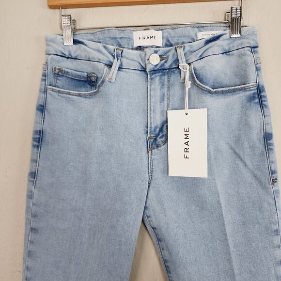 NWT FRAME Le Crop Mini Bootcut Atwood Denim Raw Hem High Waisted Jean 29 - Picture 6 of 10
